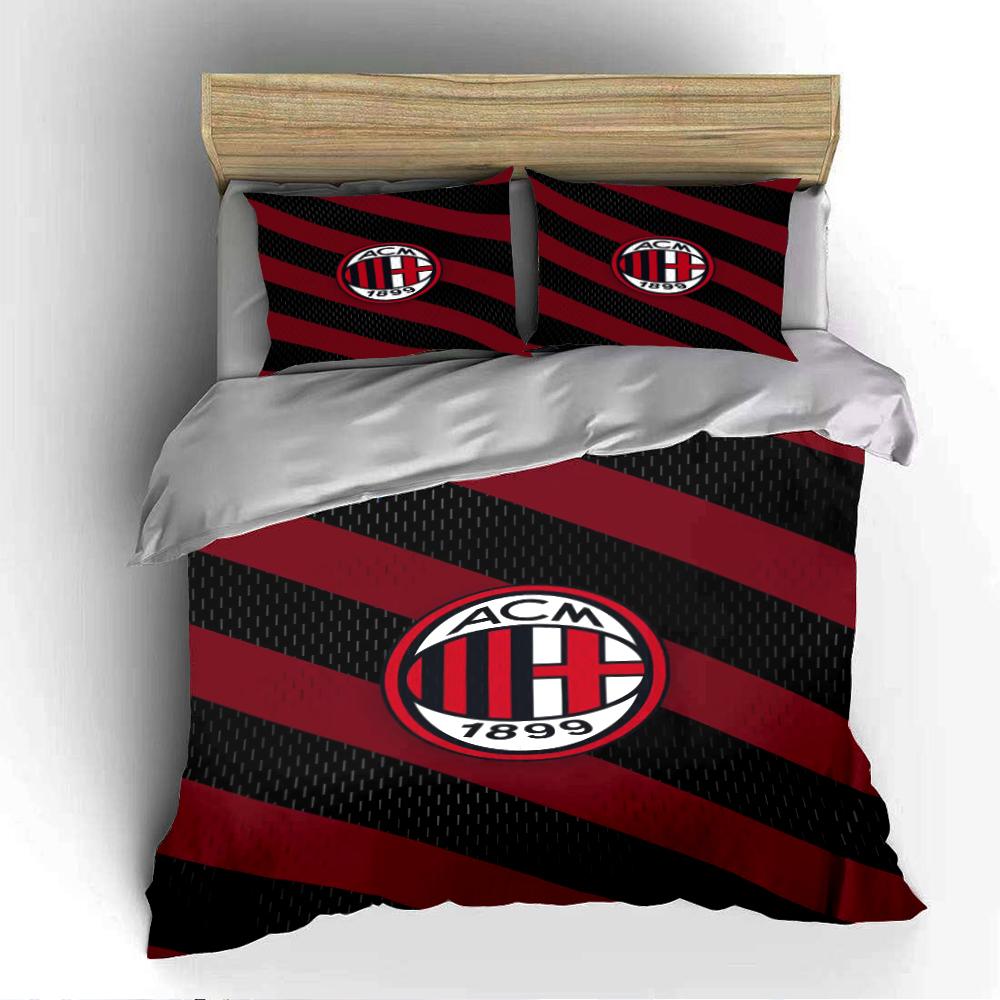 AC Milan Logo Bedding Set Bedding set (1 duvet cover, 2 pillowcases, duvet not included)