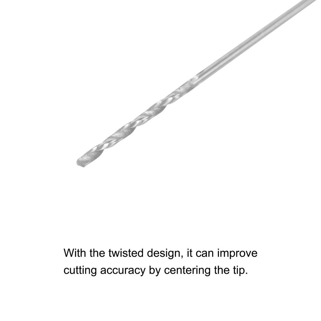 uxcell W6542 Micro Drill Bit, 0.03 inch (0.8 mm), HSS (High Speed Steel), Full