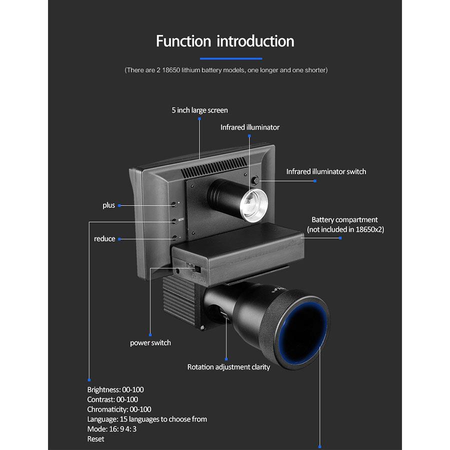 FIRE WOLF 5,0-дюймовый дисплей Siamese ночное видение HD 1080P осциллограф камера инфракрасный осветитель прицел для винтовки оптическая система для охоты