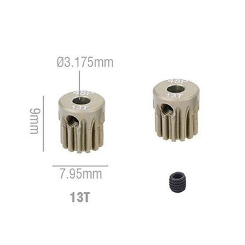 Aluminum Alloy 48P Motor Pinion Gear 3.175mm 13T-30T High Strength for 1/10 1/12 RC Car Model Upgrade Parts