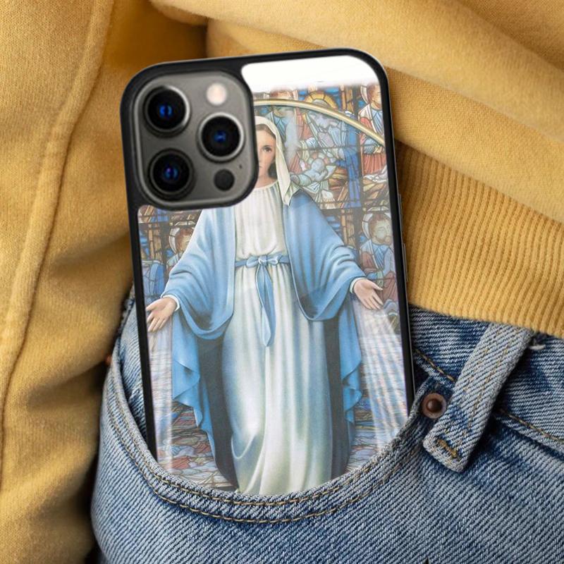 Virgin Maria Soft Phone Case for iPhone 17 Air 16e Pro max 15 Pro 13 14 Plus 11 12 MagSafe Magnetic Coque