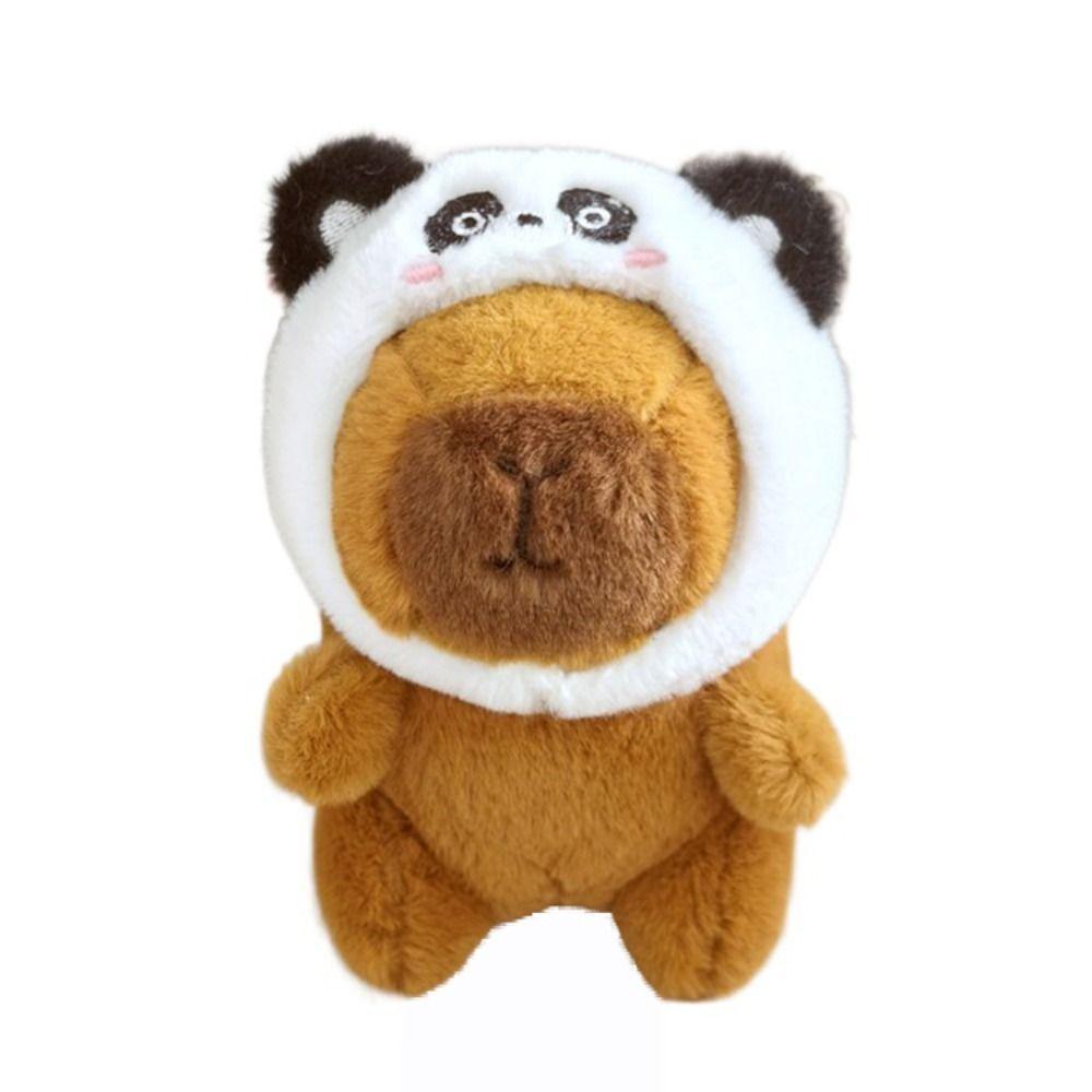 Simulation Capybara Pendant Multicolor Plush Capybara Keychain Cartoon Capybara Cute Fluffty Animal Doll Toy Accessories
