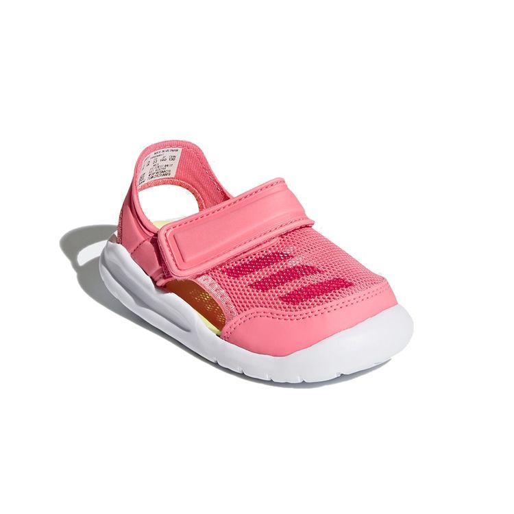 Adidas Fortaswim Space Leather Casual Sandals Baby Footwear Pink White AC8299