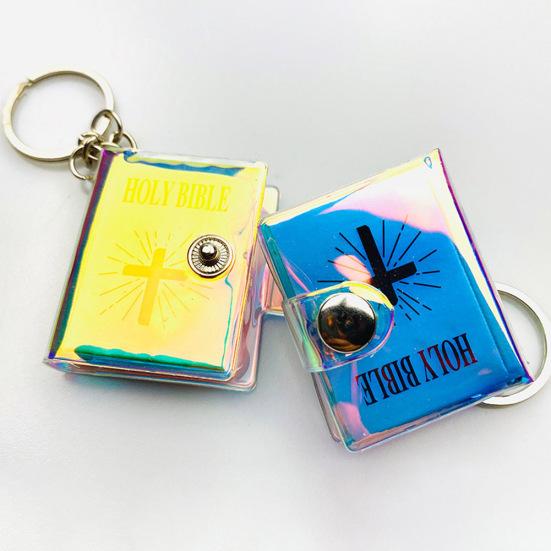 Мини Винтаж Крест Священная Библия Брелок Держатель Кольцо Сумка Кошелек Подвеска Декор Подарок