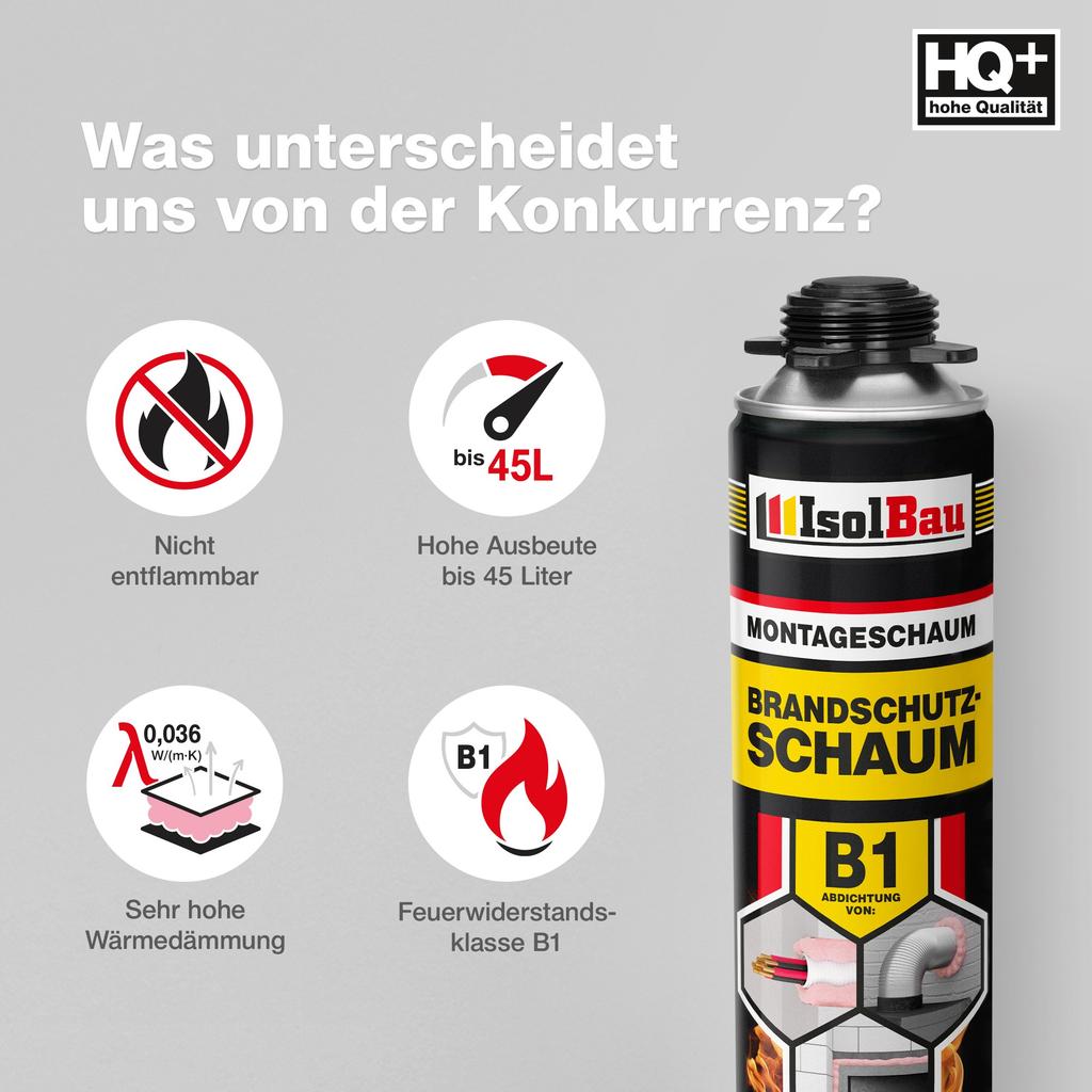 IsolBau Fireproof Foam B1 Brandschutzschaum 36 x 750ml