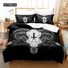 Сатанинский пододеяльник Сатана Коза Перевернутая пентаграмма Череп Пододеяльник Одеяло Покрывало Украшение спальни для женщин мужчин детей