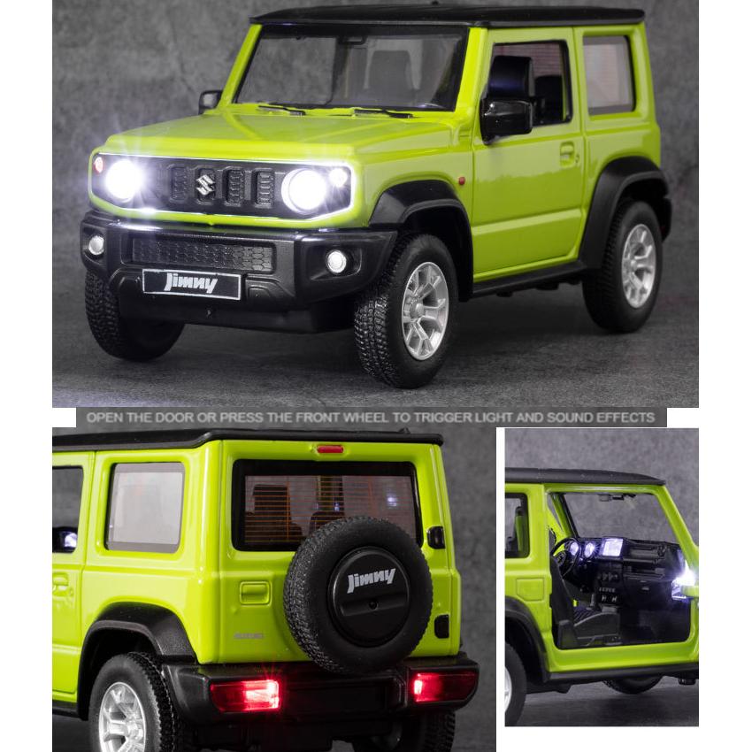 1:26-масштабная модель автомобиля из сплава Suzuki Jimny, звуковая и световая коллекция, имитация внедорожников, литые под давлением автомобили, игрушки для детей