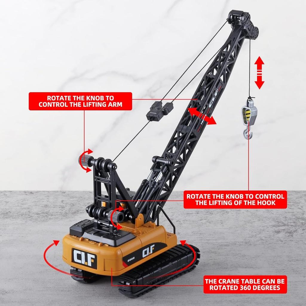 1/50 Игрушечный гусеничный кран-грузовик с имитацией света, игрушка для мальчиков Модель крана-строительный грузовик-игрушка, подходит для детей от 3 лет и старше Игрушечный кран для мальчиков