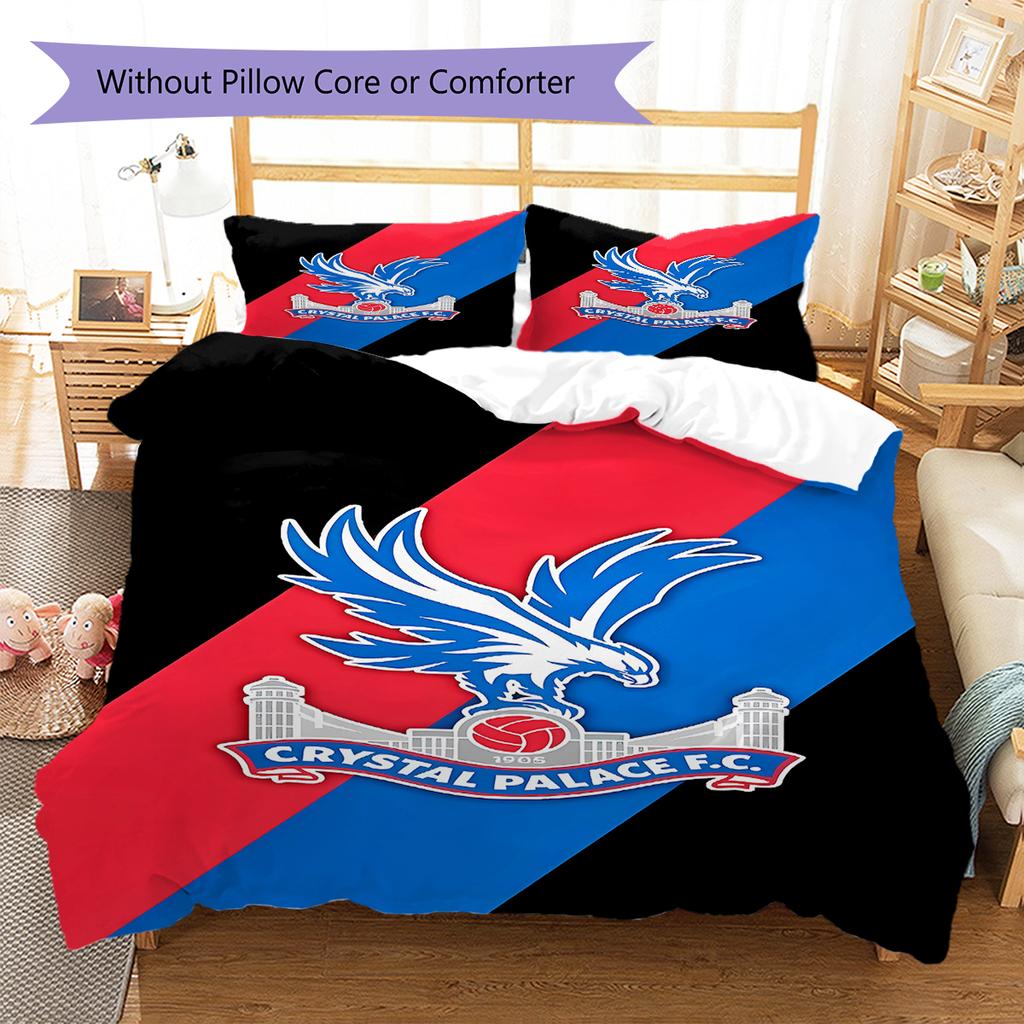 Crystal Palace Football Club Pattern Bedding,Quilt Set Quilt Cover Pillowcase Home Birthday Gift (1 * duvet cover + 2 * pillowcase, without core)
