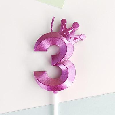 2025 Золотая Корона Цифровая Свеча Номер Свеча для Торта на День Рождения Детей Свеча для Свадебного Торта Украшение для Торта Свеча с Цифрой 0-9