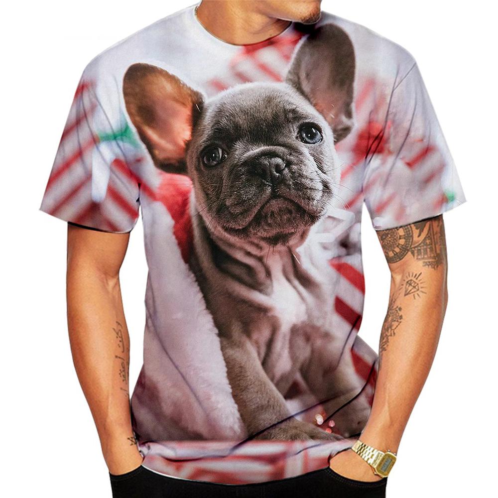 Animal French Bulldog 3D Print T Shirts Summer Men's O-Neck Short Sleeve T-shirt Oversized Streetwear Boys Kids Cute Tees Tops