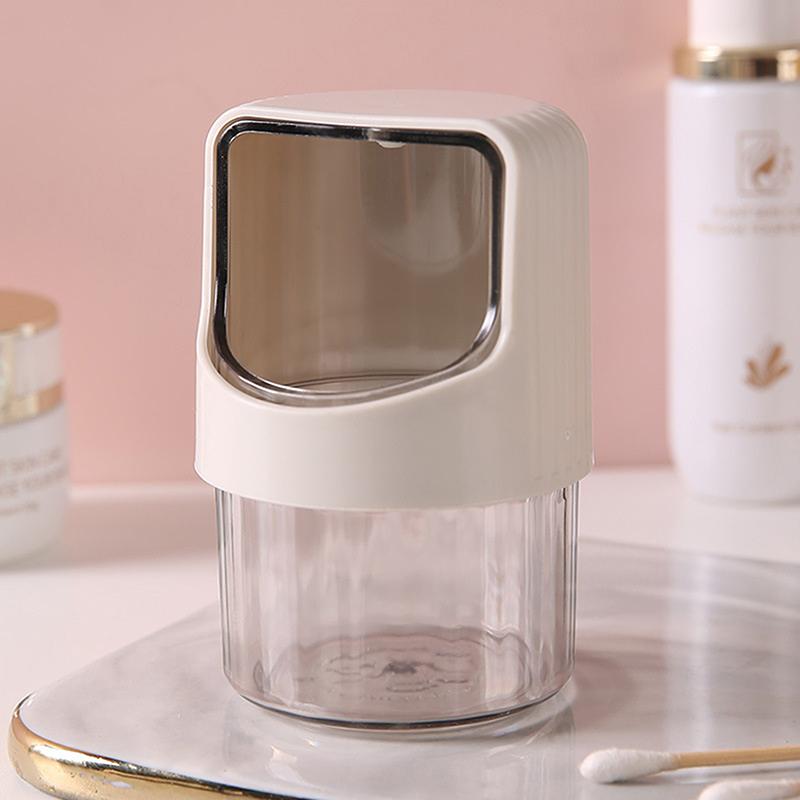 Прозрачная коробка для хранения ватных палочек, вращающаяся, с крышкой, пыленепроницаемая, настольная коробка для хранения ватных палочек, пластиковая банка для хранения зубочисток