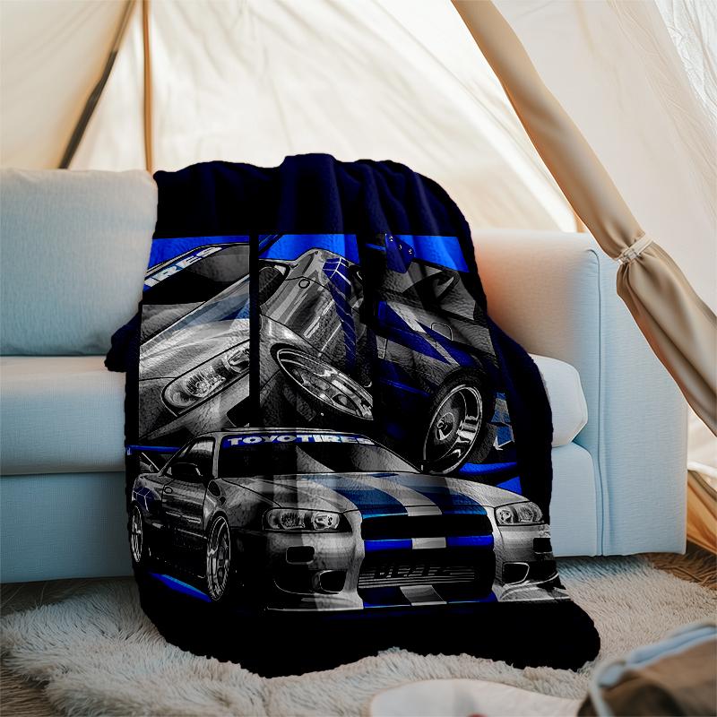 Fast & Furious Theme Printed Blanket - Perfect for Couch, Bed, Travel & Outdoor Use | Machine Washable, Cozy & Durable.