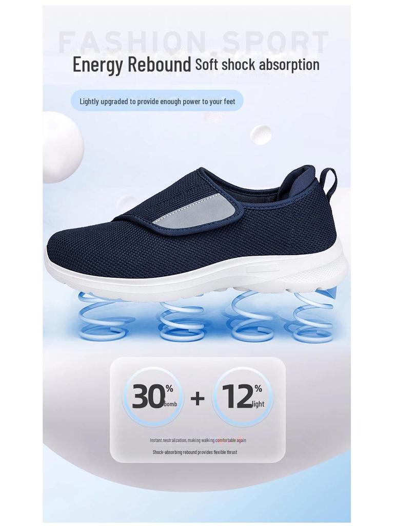 Men's & Women's Wide Velcro Walking Shoes for Seniors - Soft-Soled, Large Size Autumn Sports Shoes