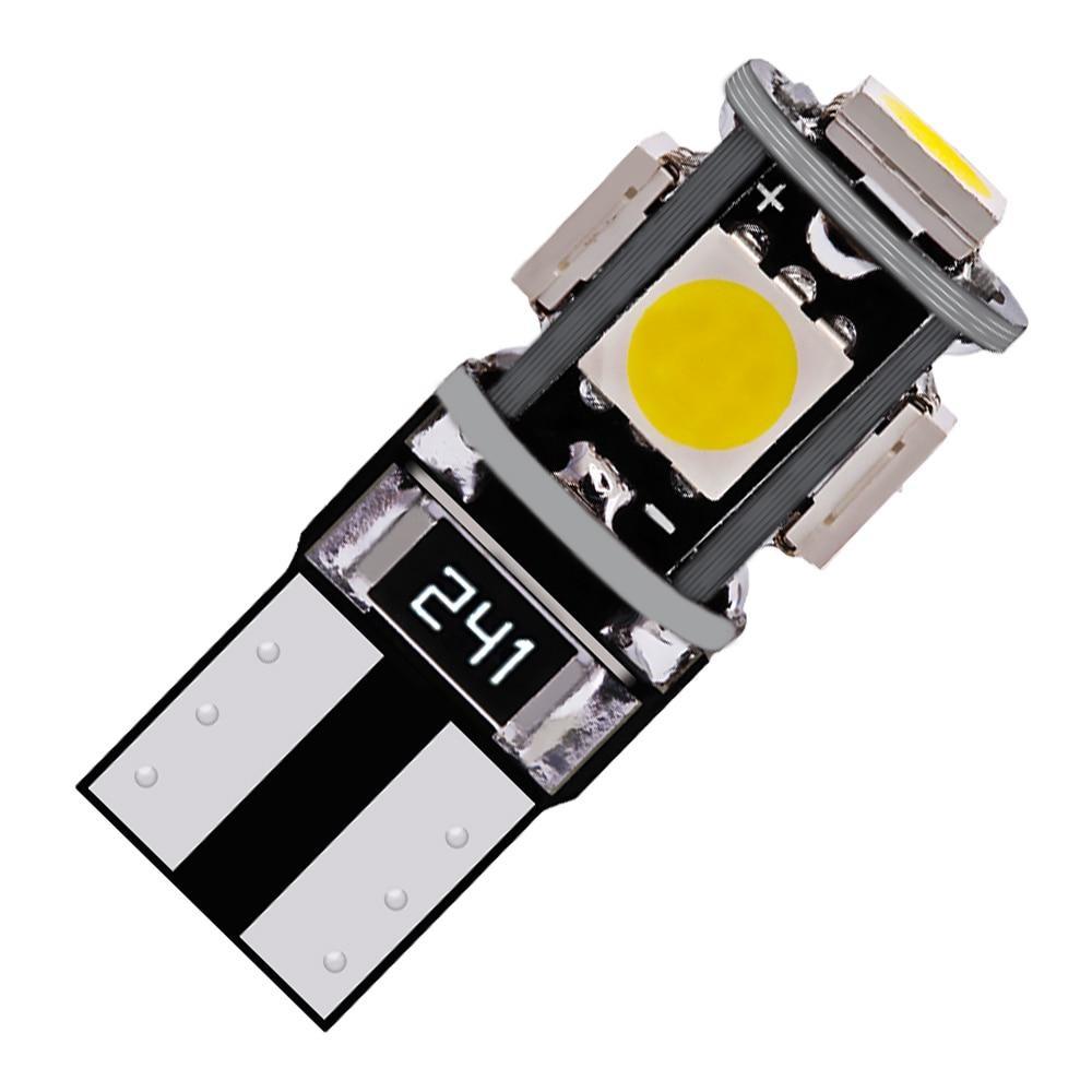 Canbus Белый Синий Красный Желтый Зеленый T10 5smd 5050 Светодиодный Автомобильный Свет W5w 194 241 Лампы с ошибками