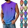Мужская летняя майка без рукавов с принтом, круглым вырезом и градиентом, спортивная, в стиле кэжуал