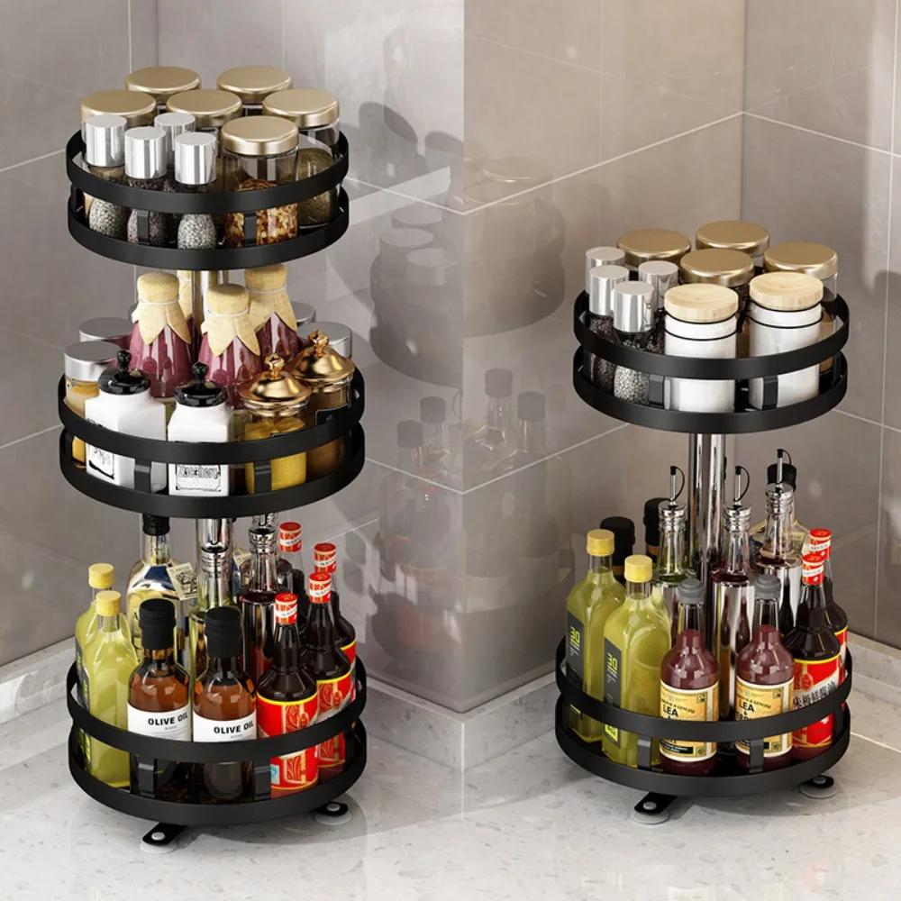 Вращающиеся полки для хранения специй, многоуровневая кухонная полка для хранения, съемная, регулируемая, для ванной комнаты и гостиной, органайзер Simplicity
