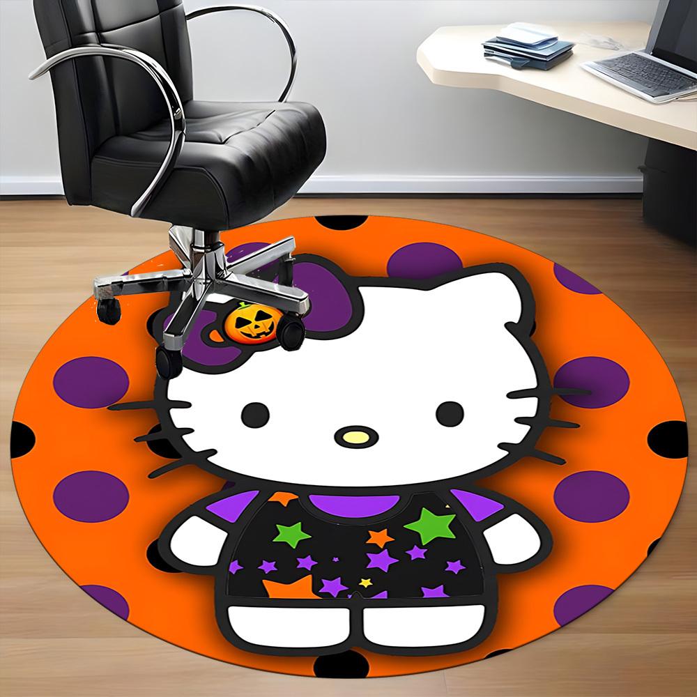 1 шт. Ковер-сиденье Hello Kitty для офиса, для помещений, нескользящий, моющийся, из полиэфирного волокна, коврик для офиса, можно стирать в машине