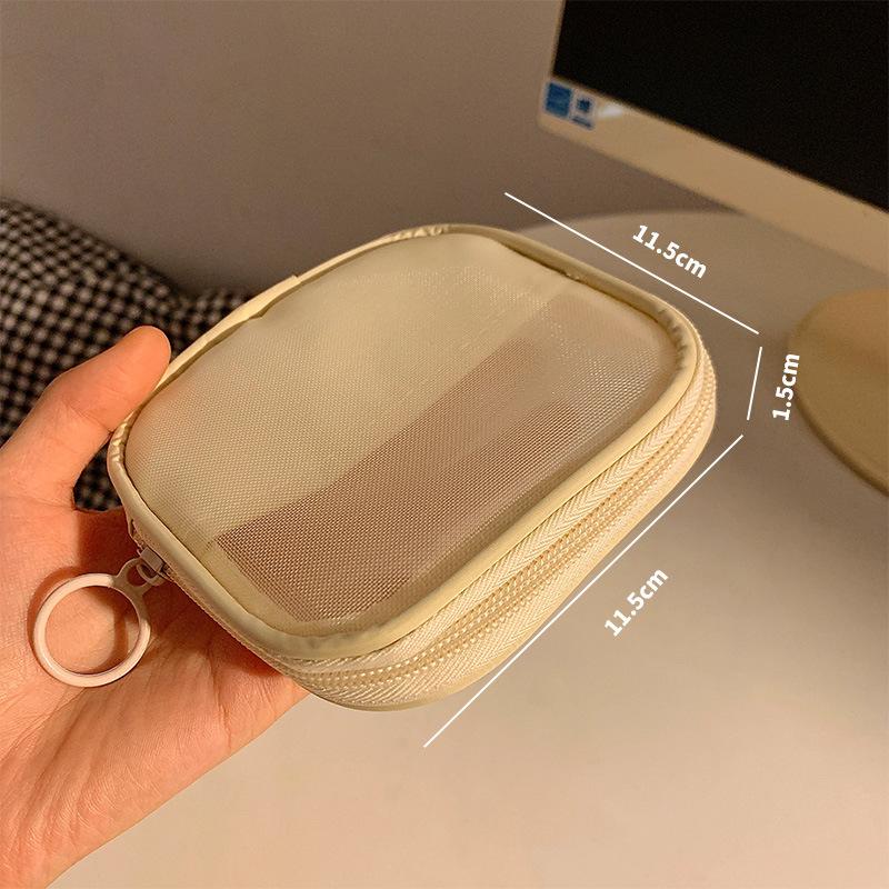 Сетчатая прозрачная косметичка женская портативная дорожная сумка-органайзер для помады и кистей для макияжа мини-маленькая