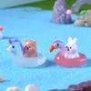 1Pc Mini Luminous Resin Swimming Circle Animal Micro Landscape Ornament Glow In The Dark Miniature Figure DIY Dollhouse Decor