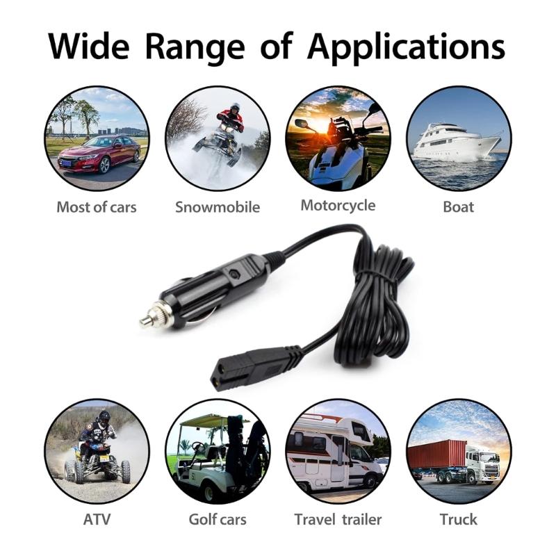 Автомобильный холодильник 1,8 м, 2-контактный кабель, замена холодильника, вилки 12 В, провод-удлинитель, кабель питания, черный провод