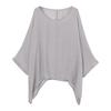 Women's Big Size Loose Cotton Linen Nine Sleeve Top T-Shirt