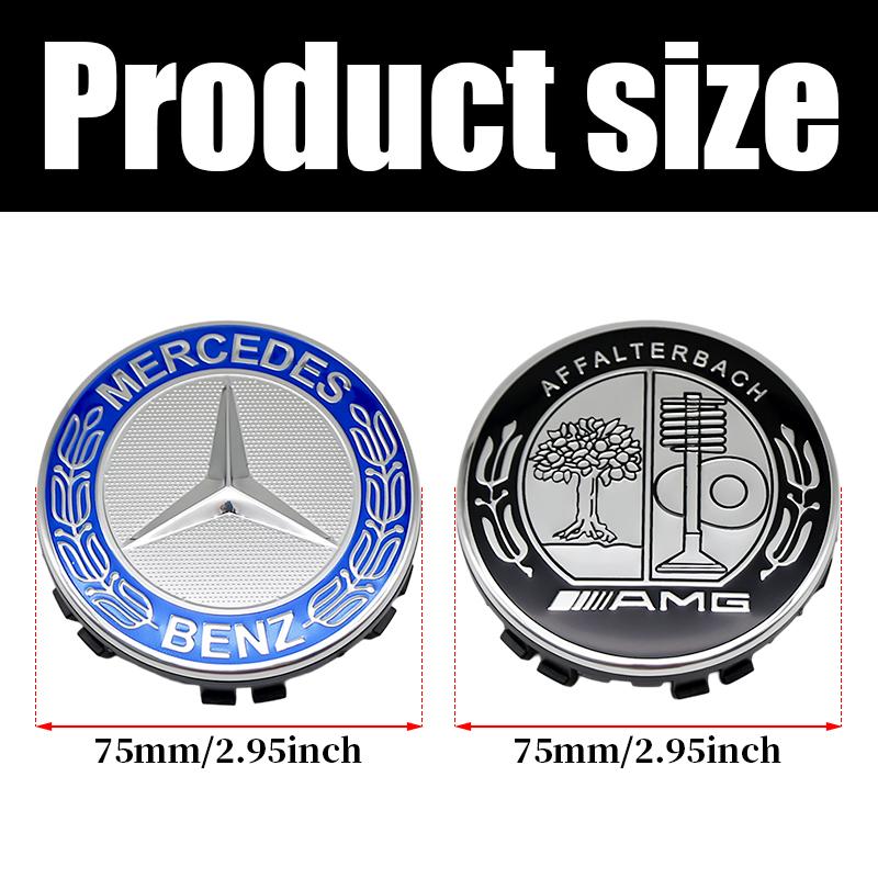 JVC5 Benz Car 75mm Car Floating Wheel Center Hub Caps Cover for Mercedes Benz B/C/E/S Class A Class C200L GLC GLK CLA Accessories.
