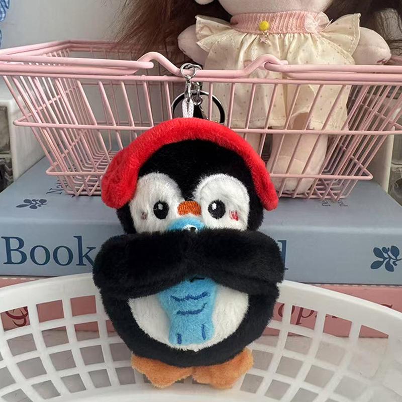 Плюшевый брелок-пингвин, мультяшный кулон-пингвин, мягкая набивная кукла, кольцо для ключей, декор для сумки, детский подарок