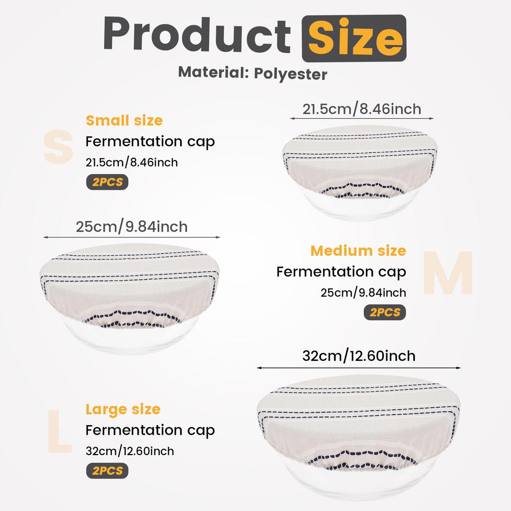 3/6Pcs Bowl Cover Elastic Bread Fermentation Cover Reusable Sourdough Fermentation Jar Covers Set for Baking Kitchen Accessories