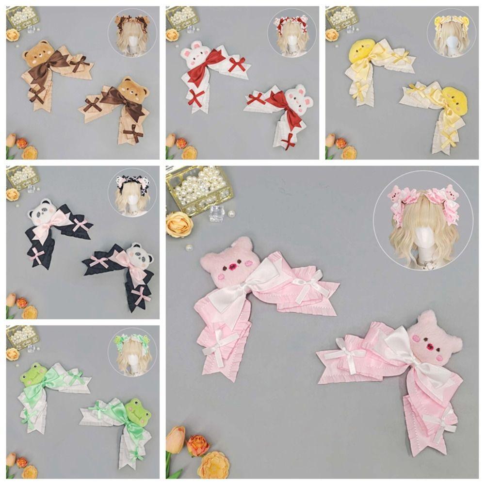1 Pair Gothic Style Lolita Hair Clips Cartoon Animal Lolita Girls Barrettes Cosplay