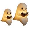 Ghosty Reading Lamp Shelf Decoration Resin Sculpture Halloween Home Decoration Child Pet Safe Ornament for Study Room