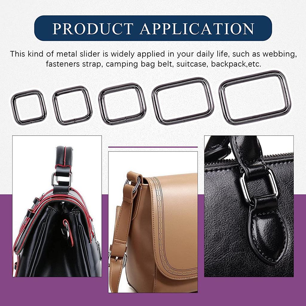 5PCS Metal Adjustable Rectangle Rings Buckles Garment Belt DIY Needlework Luggage Sewing Handmade Bag Purse Buttons