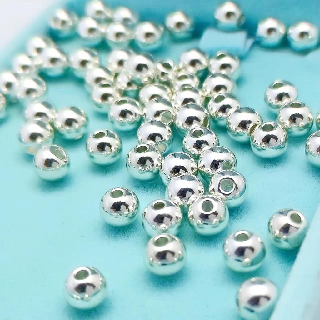 14k Gold-Plated Color-Preserving Small Beads: Polished Spacer Beads for DIY Handmade Jewelry Accessories