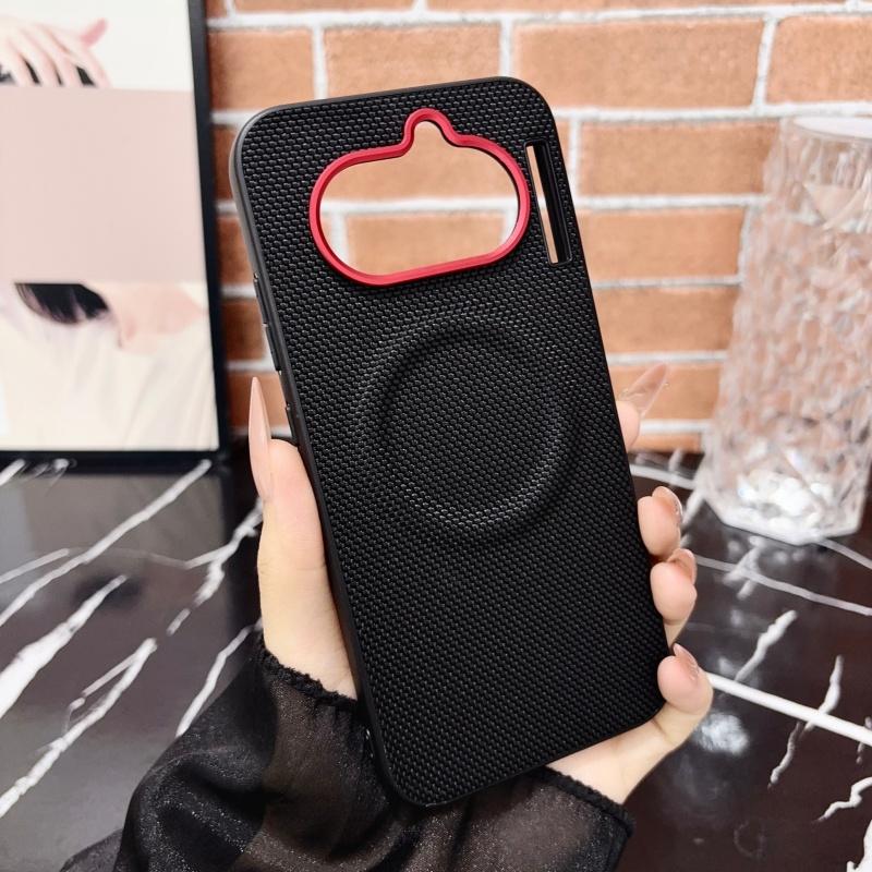 Чехол для Nothing Phone 4a Магнитный Плетеный из нейлона Матовая кожаная Защитная задняя крышка Бампер