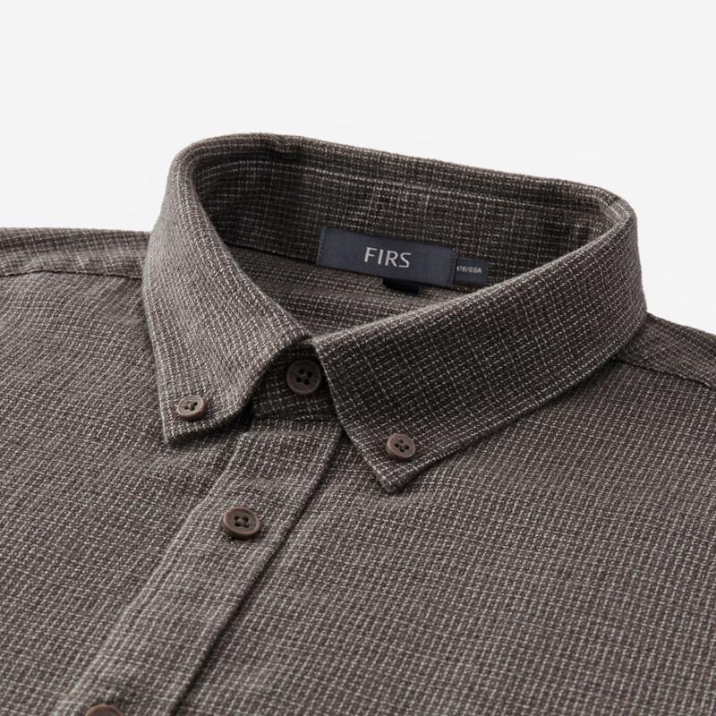 FIRS Men's 100% Cotton Brushed Long-Sleeve Shirt