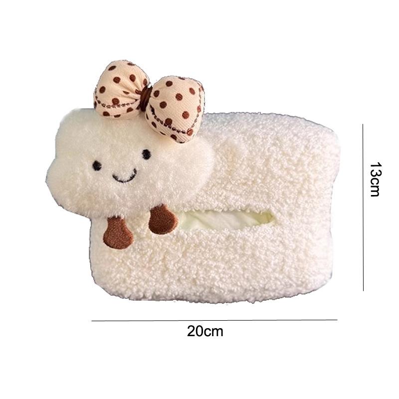 New Cute Cartoon Bow Cloud Car Tissue Box Hanging Napkin Bag for Car Back Seat Headrest Armrest Paper Organizer Storage Holder