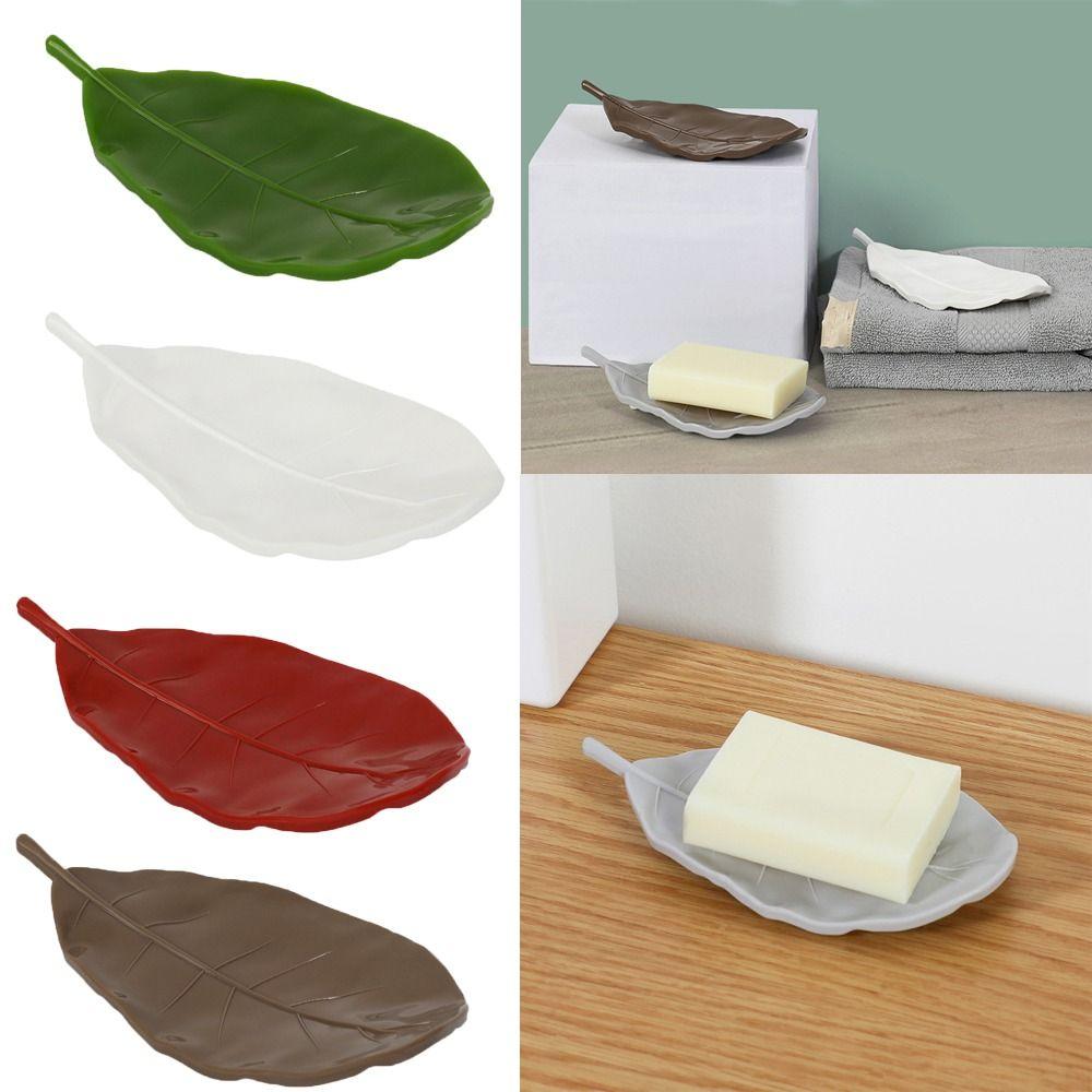 Leaf Shape Soap Dish Storage Holder Stand Tray Storage Rack Bathroom Kitchen Sink Organizer
