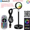 Portable LED RGB Sunset Projector Lamp with Bluetooth App Remote Control USB Photography and Rhythmic Disco Lightings for Selfie
