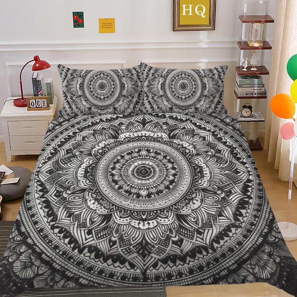 Постельное белье Мандала, украшение для спальни, модные комплекты постельного белья, одноместные полноразмерные покрывала из микрофибры, мужские постельные принадлежности, костюмы
