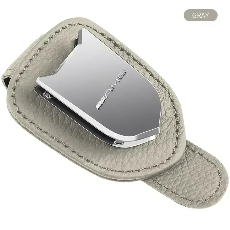 Metal Leather Styling Car Sun Glasses Storage Clip Card Clip For Mercedes Benz W176 W177 W204 W205 W212 W213 W206 X156 X253 W117