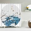 Japanese-style Shower Curtain 3d Ink Painting Bathroom Curtain Waterproof With Hooks 180*240CM Shower Curtain Polyester Fabric