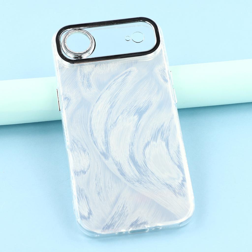 For iPhone 17 Air Case IMD Design Shockproof Hybrid Phone Cover with Glass Lens Film
