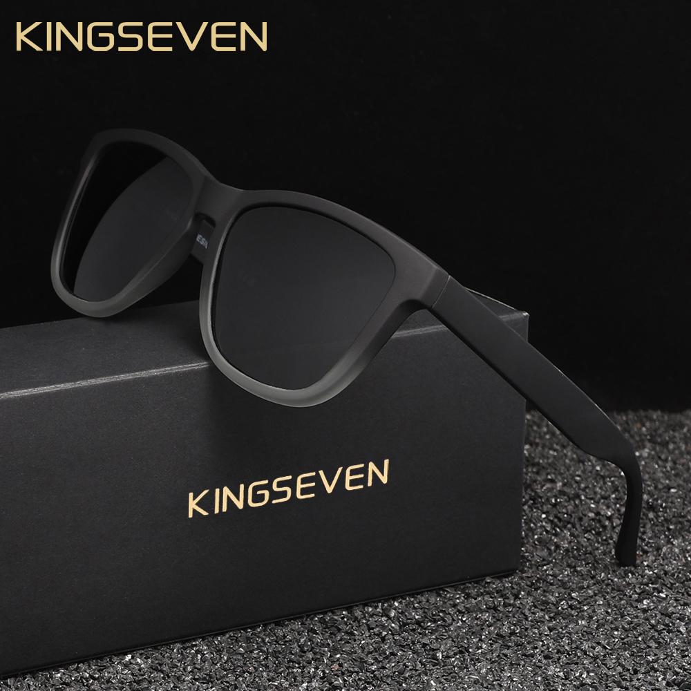 Kingseven Новые модные солнцезащитные очки для мужчин/женщин UV400 поляризованные линзы очки высокого качества классические матовые большие оправы водительские очки