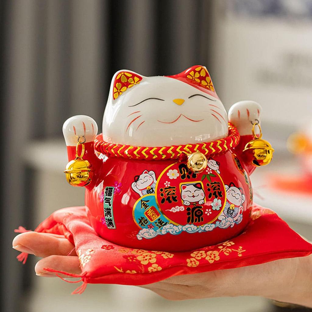 MYDILI Удача Призывающий Кот Копилка Фэн-шуй Открытие Празднование Процветающий Бизнес Открытие Нового Здания Статуэтка Интерьерная Статуэтка Увеличение