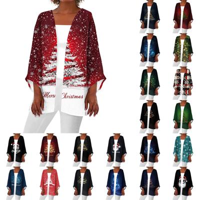 Женская повседневная модная легкая куртка средней длины с принтом, кардиган