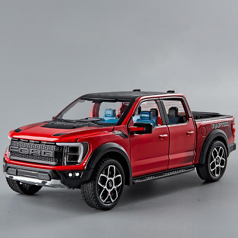 1:20 Форд Раптор F150 Пикап Игрушечная Модель Машины Со Звуком Светом Открывающимися Дверями Литая Металлическая Модель Коллекция Игрушек Друг