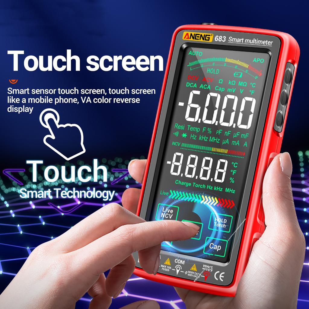683 6000 Counts Large   Digital Multimeter Smart Anti-burn Rechargeable   Meter   Reverse Display NCV Tester with Flashlight