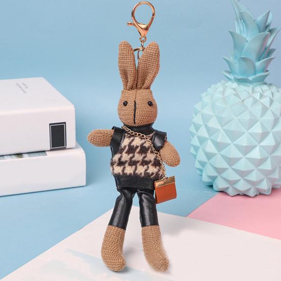 Кукольный брелок Дизайн животного Приятный на ощупь Мягкая текстура Нелегко деформировать Полное наполнение Декорировать Изысканный Брелок Аксессуар для сумки