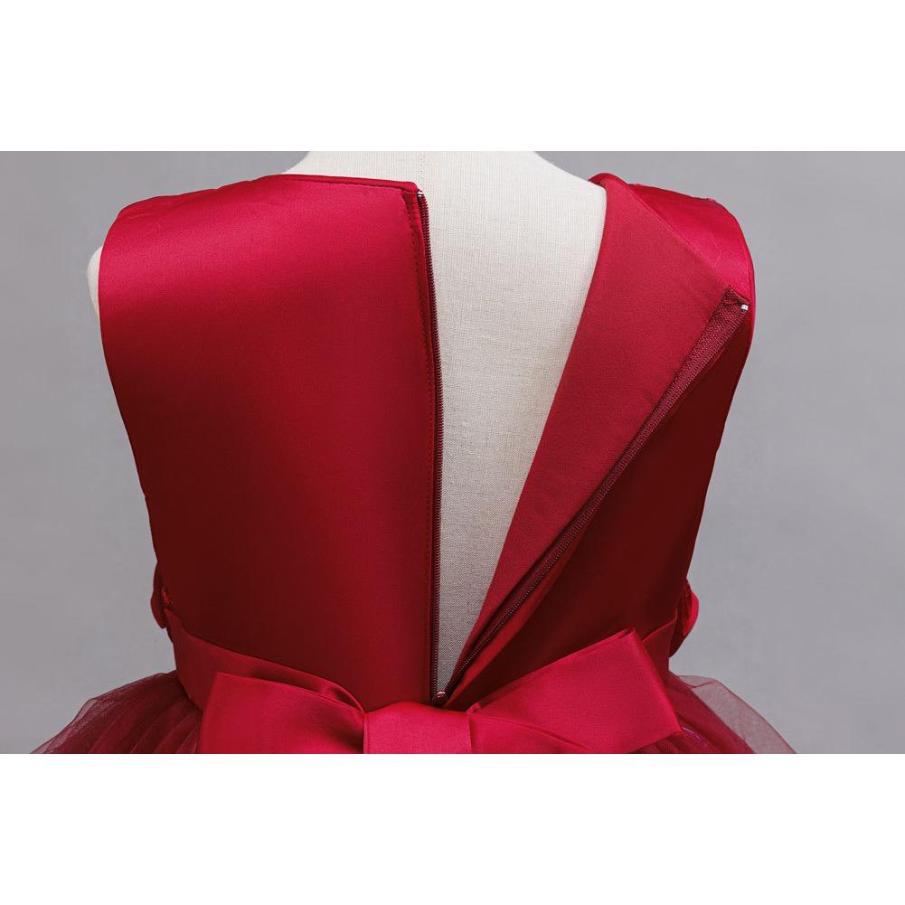 Платье для вечеринки для девочек, юбка, цветочное сетчатое тюлевое платье-пачка, для детей среднего и старшего возраста, длинный рождественский костюм для выступления 632 Детское принцессное