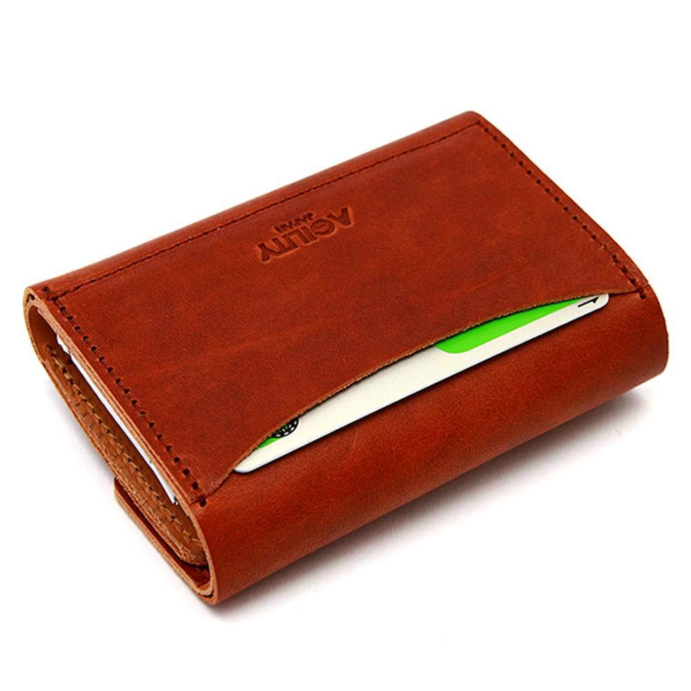 AGILITY Affa Coin Catcher Wallet Coin Purse Cowhide Trifold Wallet Folding Wallet Compact Genuine Leather Made In Japan "Bank" Men's Women's